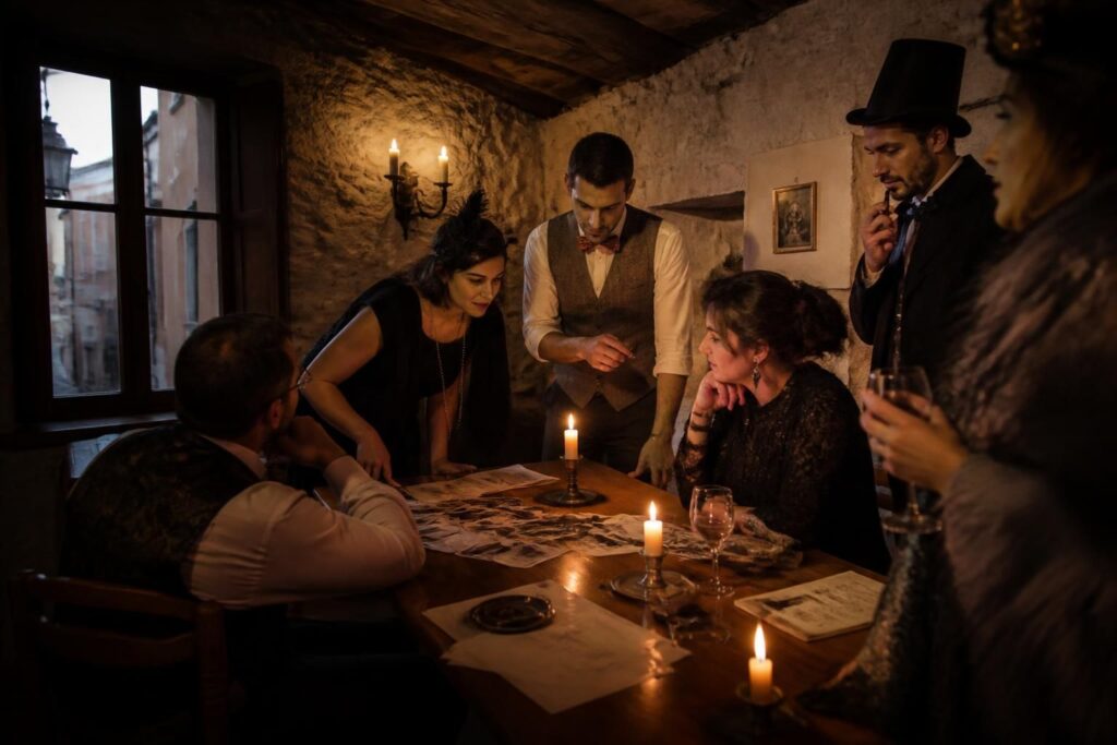 participez à une murder party à lyon et vivez une enquête immersive et ludique où suspense et divertissement se mêlent pour une expérience unique entre amis ou en famille.